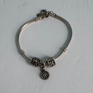 Pandora Silver Charm Bracelet w/3 charms